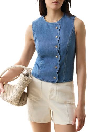 MINT VELVET MINT VELVET Denim Scallop Detail Waistcoat