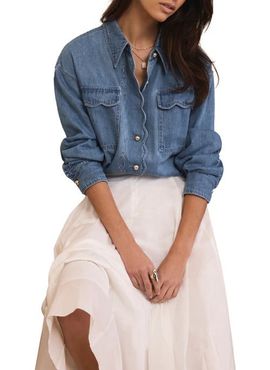 MINT VELVET MINT VELVET Denim Scallop Shirt