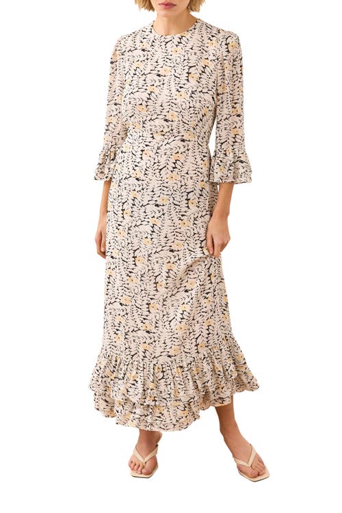 MINT VELVET MINT VELVET Floral Print Ruffle Midi Dress
