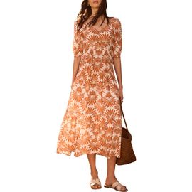 MINT VELVET MINT VELVET Floral V-neck Printed Midi Dress.