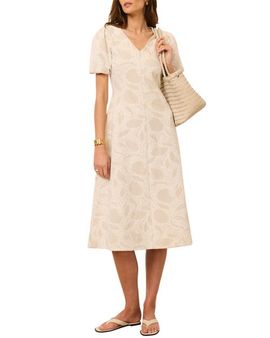 MINT VELVET MINT VELVET Jacquard Puff Sleeve Midi Dress