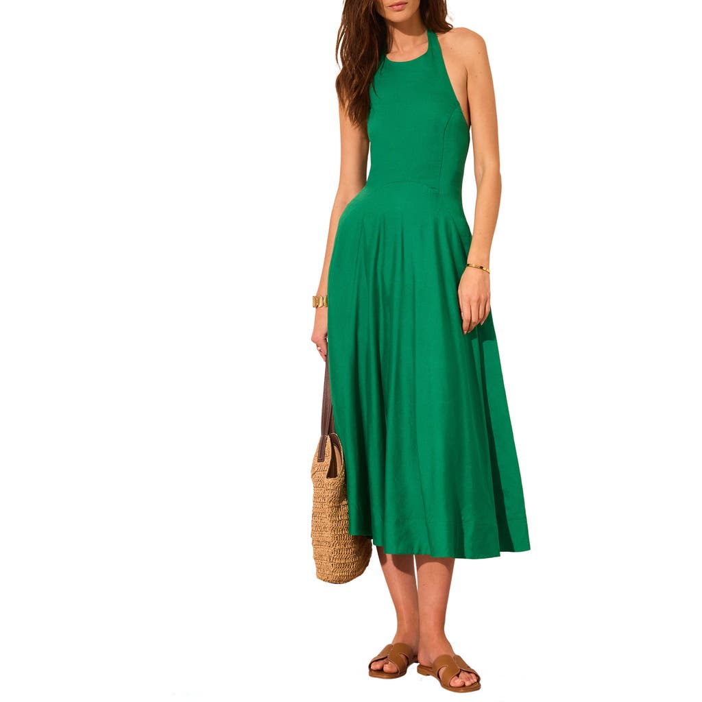 MINT VELVET MINT VELVET Linen Blend Halter Midi Dress