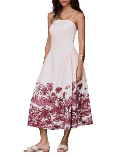 MINT VELVET MINT VELVET Palm Print Midi Dress