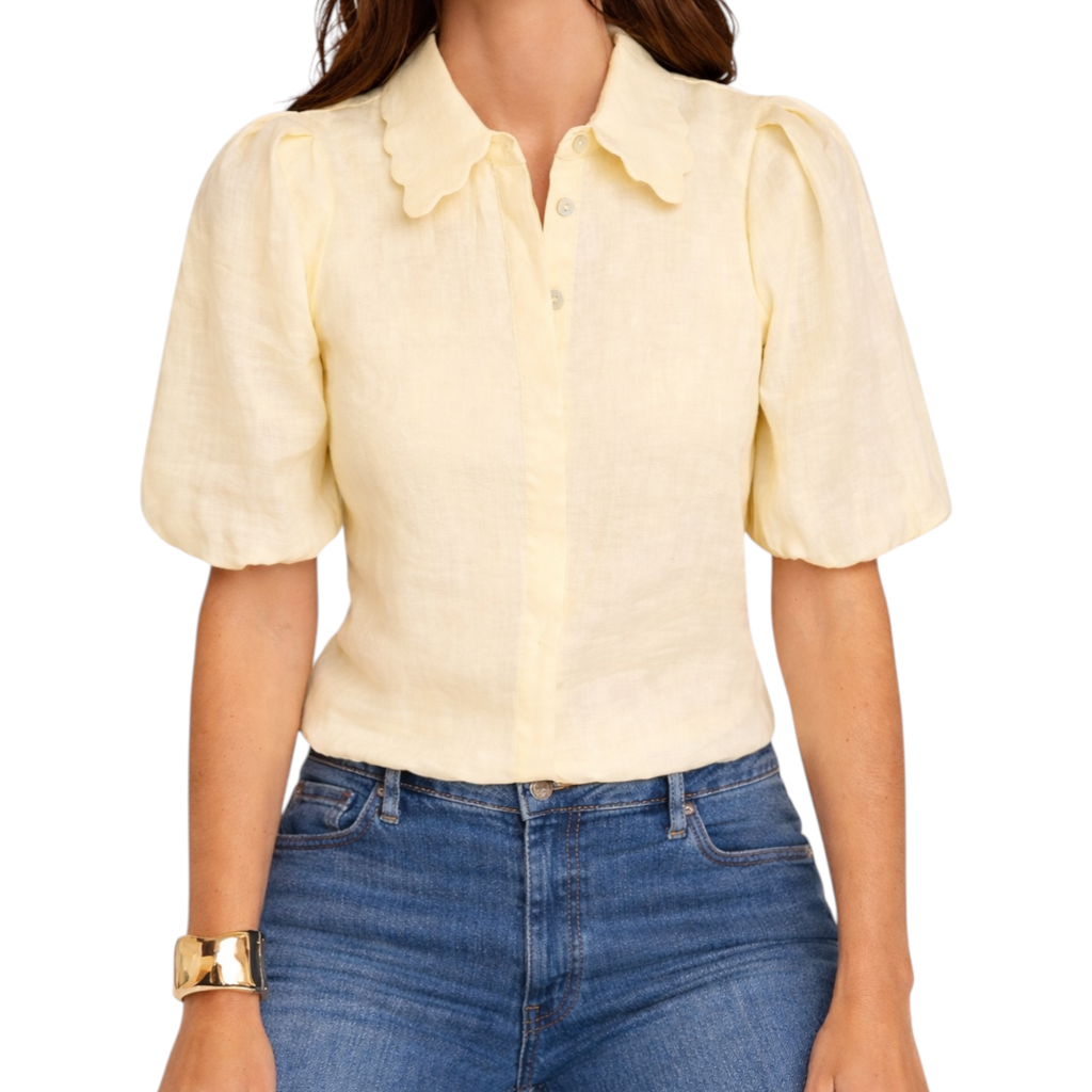 MINT VELVET MINT VELVET Puff Sleeve Shirt With A Collar