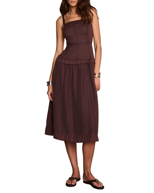 MINT VELVET MINT VELVET Ramie Drop Waist Midi Dress
