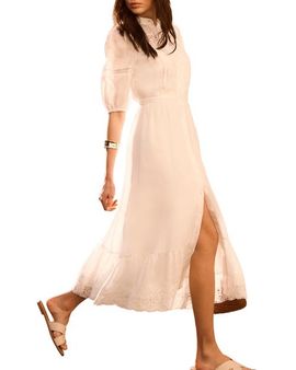 MINT VELVET MINT VELVET Ramie Puff Sleeve Midi Dress