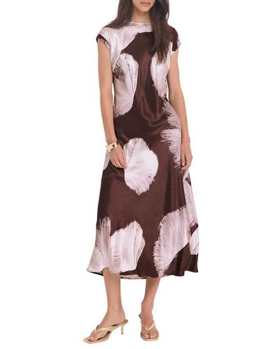 MINT VELVET MINT VELVET Satin Abstract Print Midi Dress