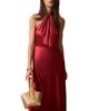 MINT VELVET MINT VELVET Satin Halter Midi Dress - 2