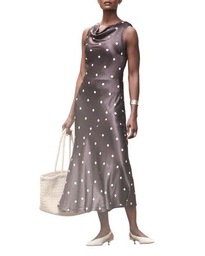 MINT VELVET MINT VELVET Satin Polkadot Midi Dress