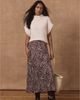 Mint Velvet Mint Velvet Women's Animal Print Satin Midi Slip Skirt - 3