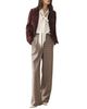 Mint Velvet Mint Velvet Women's Checked Contrast Waist Wide Leg Trousers - 2