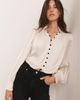 Mint Velvet Mint Velvet Women's Contrast Satin Blouse - 2