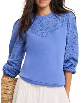 Mint Velvet Mint Velvet Women's Cotton Blend Broderie Sweatshirt