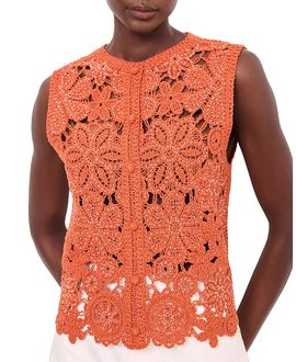 Mint Velvet Mint Velvet Women's Cotton Blend Crochet Top