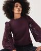 Mint Velvet Mint Velvet Women's Cotton Blend Lace Sleeve Sweatshirt - 3