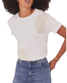 Mint Velvet Mint Velvet Women's Cotton Crochet Detail T-Shirt