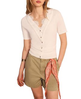 Mint Velvet Mint Velvet Women's Cotton Lace Trim Top