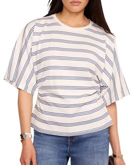 Mint Velvet Mint Velvet Women's Cotton Stripe Batwing T-Shirt