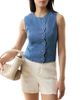 Mint Velvet Mint Velvet Women's Denim Scallop Detail Waistcoat - 1