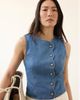 Mint Velvet Mint Velvet Women's Denim Scallop Detail Waistcoat - 3