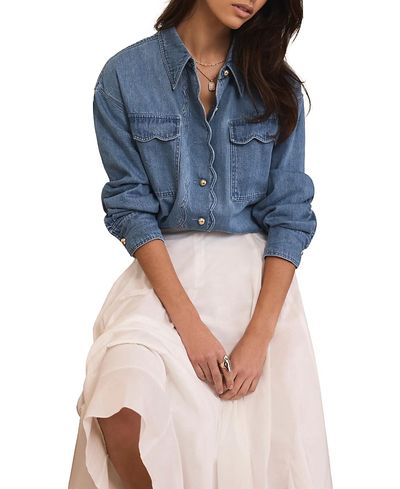 Mint Velvet Mint Velvet Women's Denim Scallop Shirt