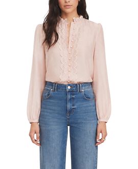 Mint Velvet Mint Velvet Women's Embroidered Ruffle Blouse