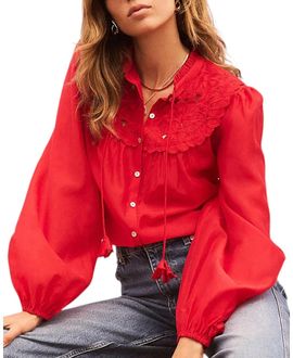Mint Velvet Mint Velvet Women's Floral Detail Cutwork Blouse
