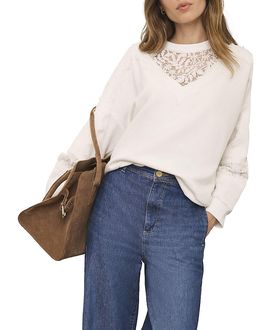 Mint Velvet Mint Velvet Women's Lace Detail Sweatshirt