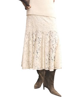 Mint Velvet Mint Velvet Women's Lace Flounce Midi Skirt