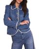 Mint Velvet Mint Velvet Women's Lace Trim Denim Jacket - 1