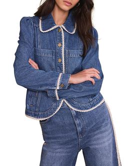 Mint Velvet Mint Velvet Women's Lace Trim Denim Jacket