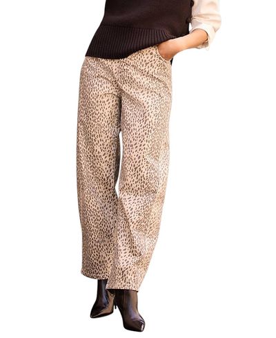Mint Velvet Mint Velvet Women's Leopard Print Tapered Jean in Neutral