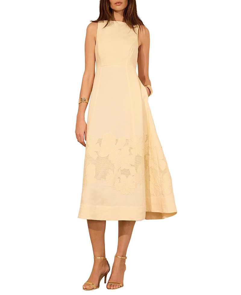 Mint Velvet Mint Velvet Women's Linen Blend Lace Midi Dress
