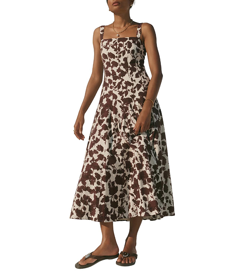 Mint Velvet Mint Velvet Women's Linen Blend Printed Midi Dress