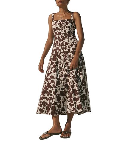 Mint Velvet Mint Velvet Women's Linen Blend Printed Midi Dress