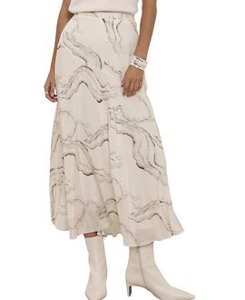 Mint Velvet Mint Velvet Women's Marble Print Midi Skirt