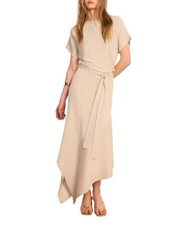 Mint Velvet Mint Velvet Women's Metallic Asymmetric Knit Midi Dress