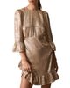Mint Velvet Mint Velvet Women's Metallic Ruffle Hem Mini Dress - 2