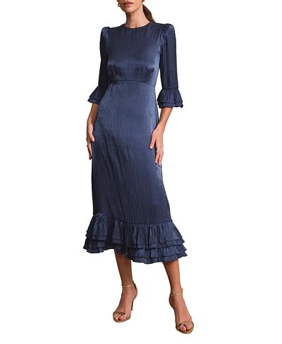 Mint Velvet Mint Velvet Women's Metallic Ruffled Midi Dress