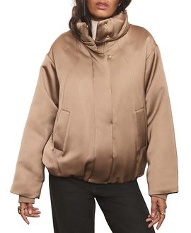 Mint Velvet Mint Velvet Women's Satin Funnel Neck Bomber Jacket