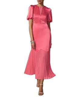 Mint Velvet Mint Velvet Women's Satin Pleated Maxi Dress