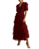 Mint Velvet Mint Velvet Women's Short Sleeve Tulle Ruffle Maxi Dress - 1