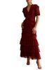 Mint Velvet Mint Velvet Women's Short Sleeve Tulle Ruffle Maxi Dress - 2