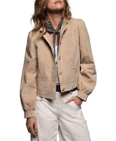 Mint Velvet Mint Velvet Women's Suede Puff Sleeve Jacket