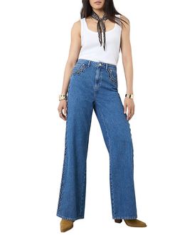 Mint Velvet Mint Velvet Women's Swirl Detail Wide Jeans
