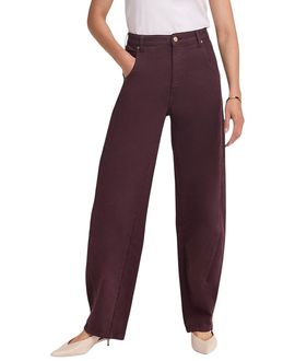 Mint Velvet Mint Velvet Women's Ultimate Full-Length Tapered Leg Barrel Jeans in Burgundy