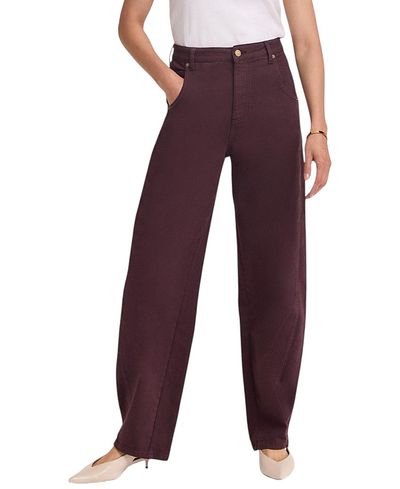 Mint Velvet Mint Velvet Women's Ultimate Full-Length Tapered Leg Barrel Jeans in Burgundy