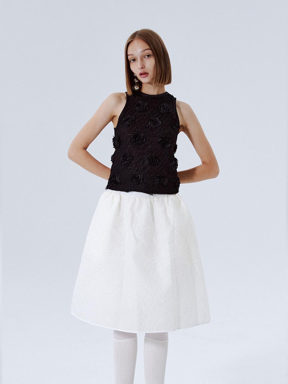 minuta Jacquard Full Skirt_Ivory