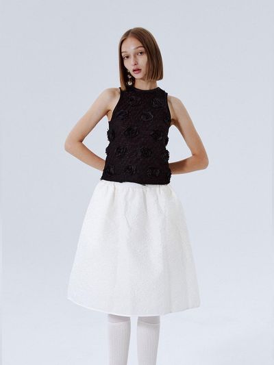 minuta Jacquard Full Skirt_Ivory