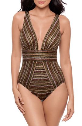 Miraclesuit® Miraclesuit® Sparkle Sands Odyssey Plunge One-Piece Swimsuit